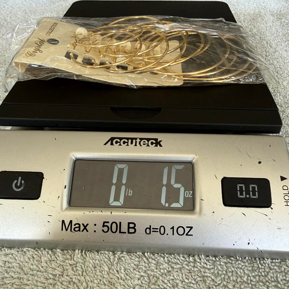 Crystal Collection Gold-Tone Hoop Earrings Set (Multi-Pair) for fashion only - Picture 7 of 7